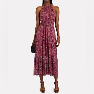 ALC elara silk tiered halter midi dress 4